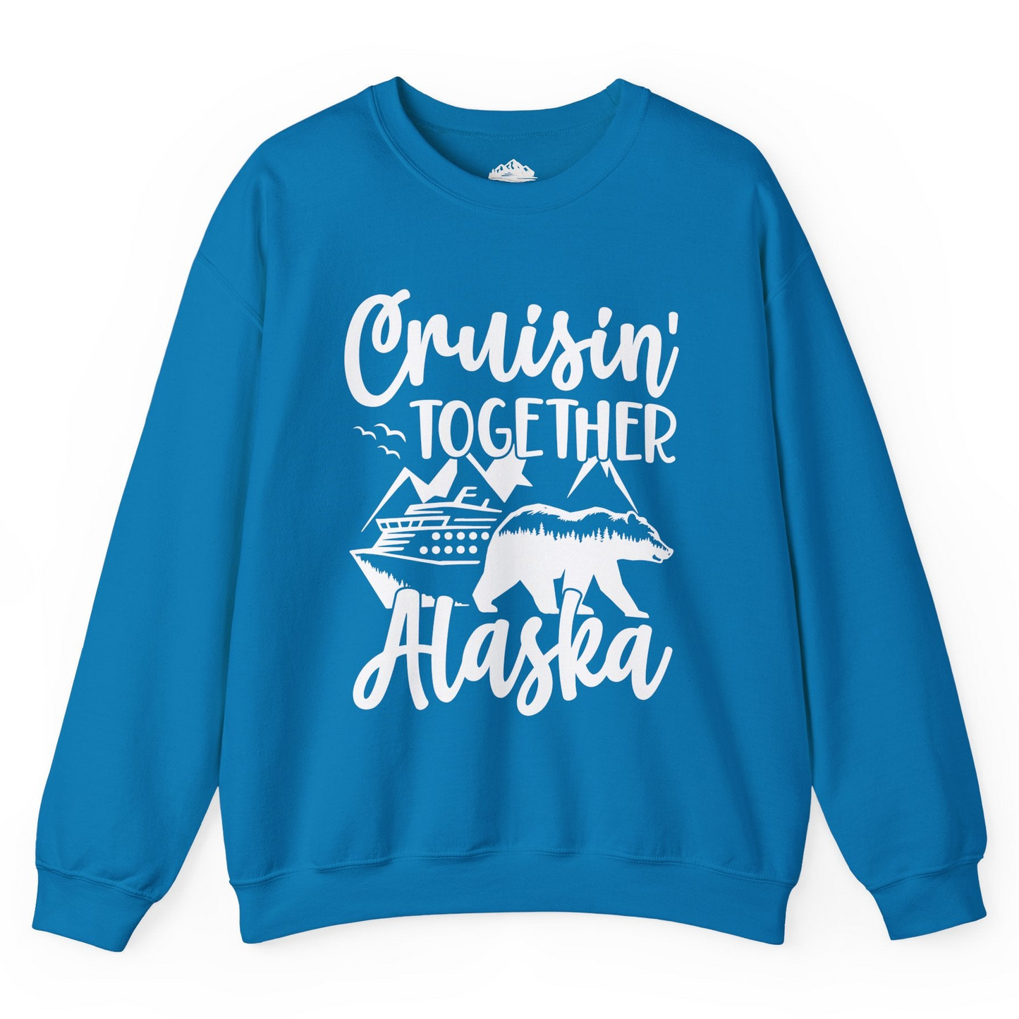 Alaska Cruise Adventure Shirt - Cruisin Together Bear Mountains Scene Sweatshirt – Sapphire – Alaska Cruise Shirts