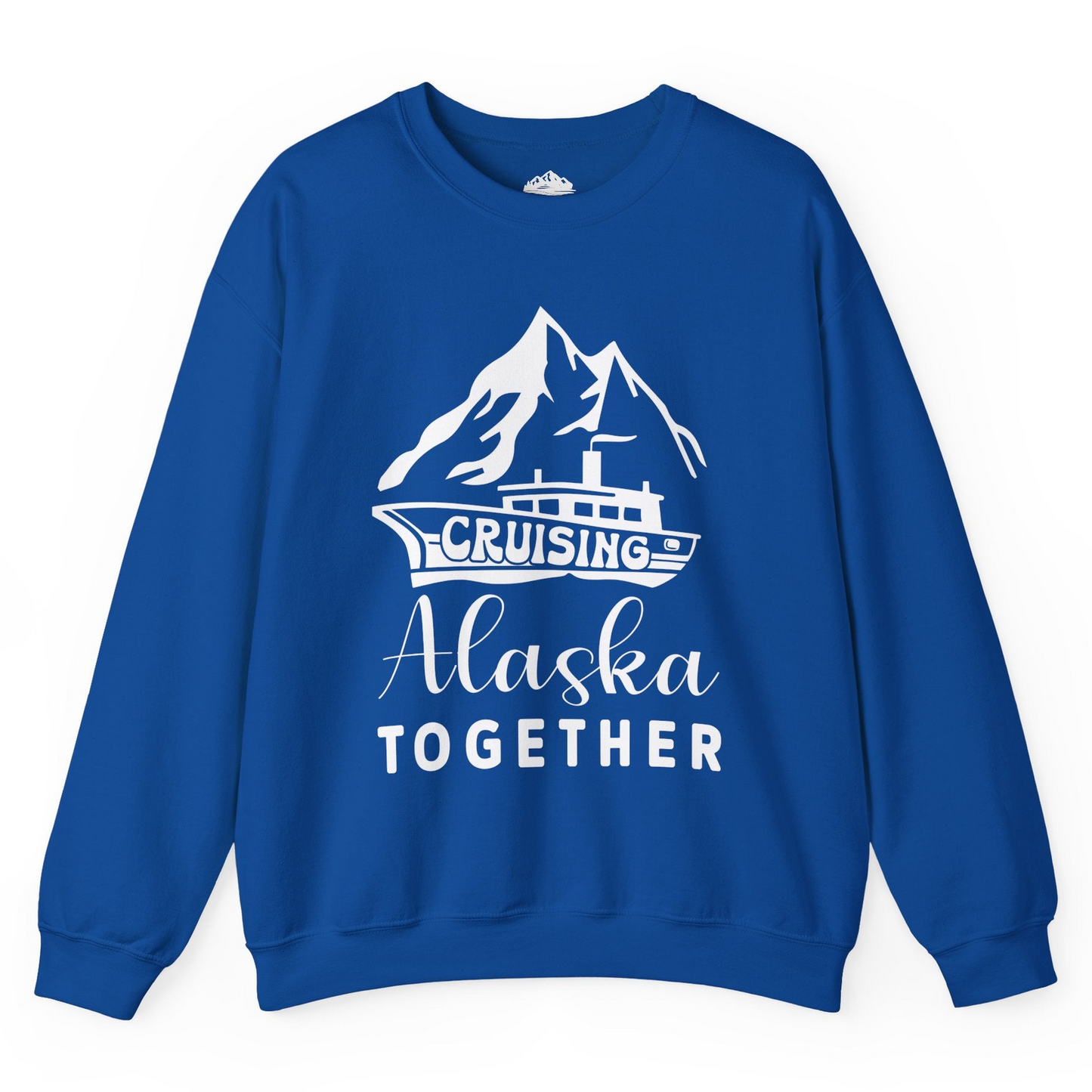 Cruising Alaska Together Mountains and Ship Family Cruise Shirt Sweatshirt – Royal – Alaska Cruise Shirts