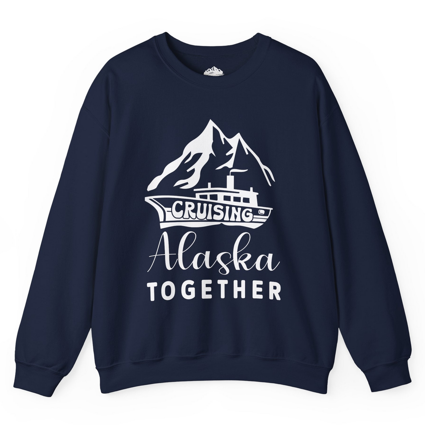Cruising Alaska Together Mountains and Ship Family Cruise Shirt Sweatshirt – Navy – Alaska Cruise Shirts