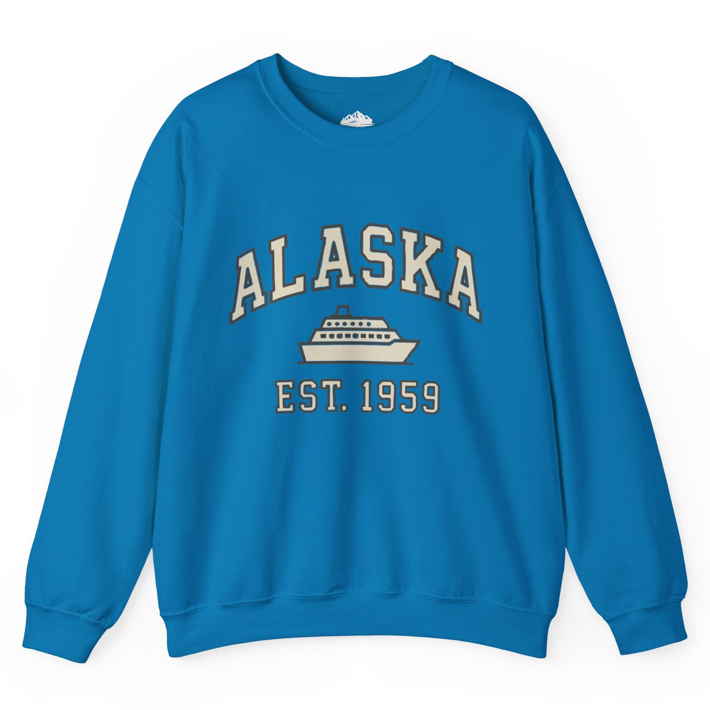 Alaska Cruise Shirt - Vintage Collegiate Ship Est 1959 Nautical Design Sweatshirt – Sapphire – Alaska Cruise Shirts