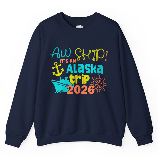 Alaska Trip 2026 Shirt Fun Nautical Cruise Family Group Matching Tee Sweatshirt – Navy – Alaska Cruise Shirts