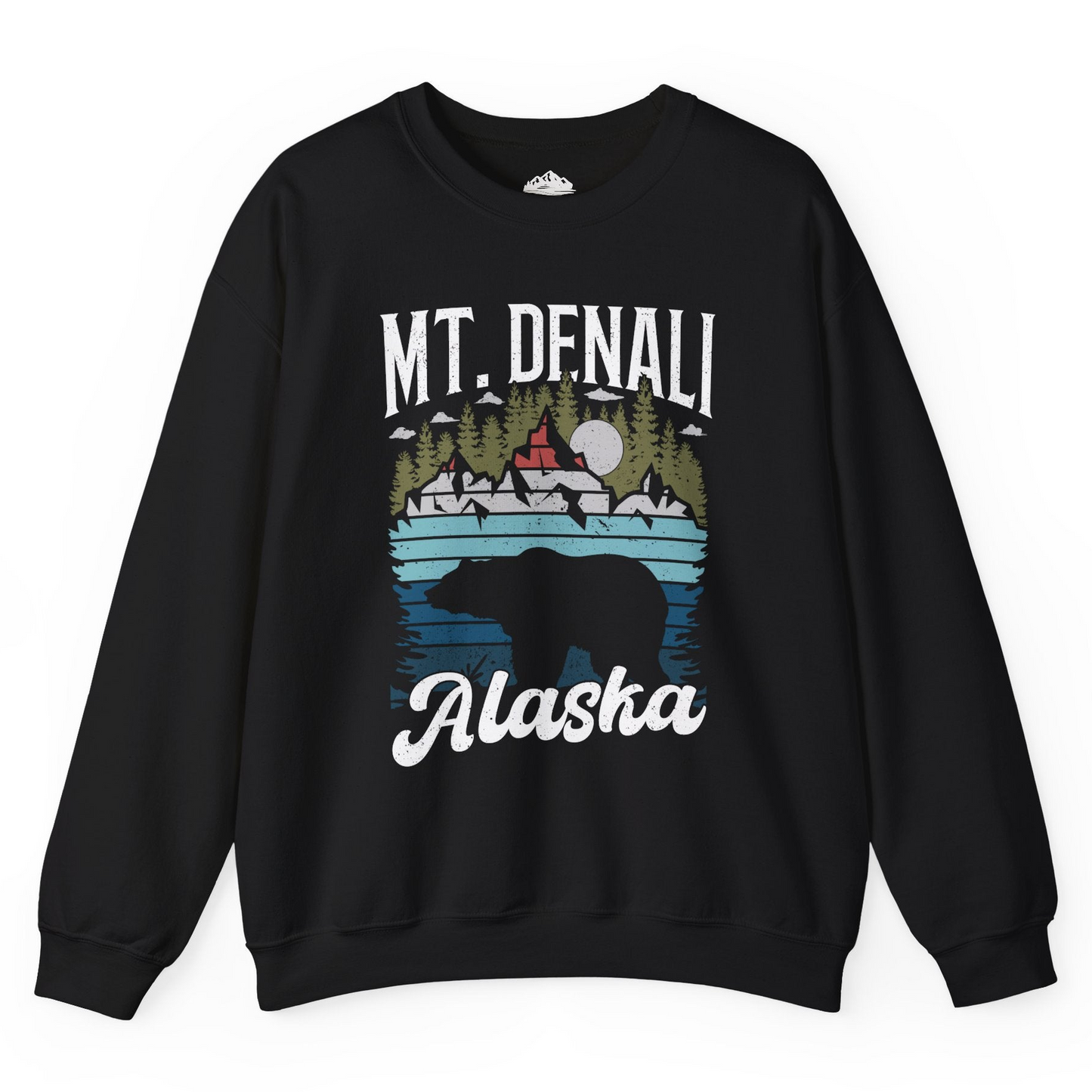 Mt Denali Alaska Bear Wilderness Shirt - Vintage Distressed Outdoor Tee Sweatshirt – Black – Alaska Cruise Shirts