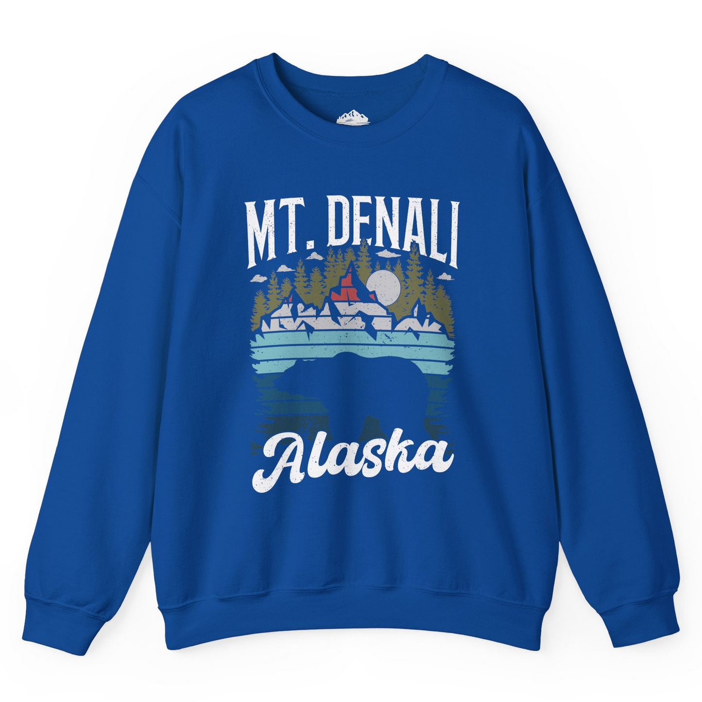Mt Denali Alaska Bear Wilderness Shirt - Vintage Distressed Outdoor Tee Sweatshirt – Royal – Alaska Cruise Shirts