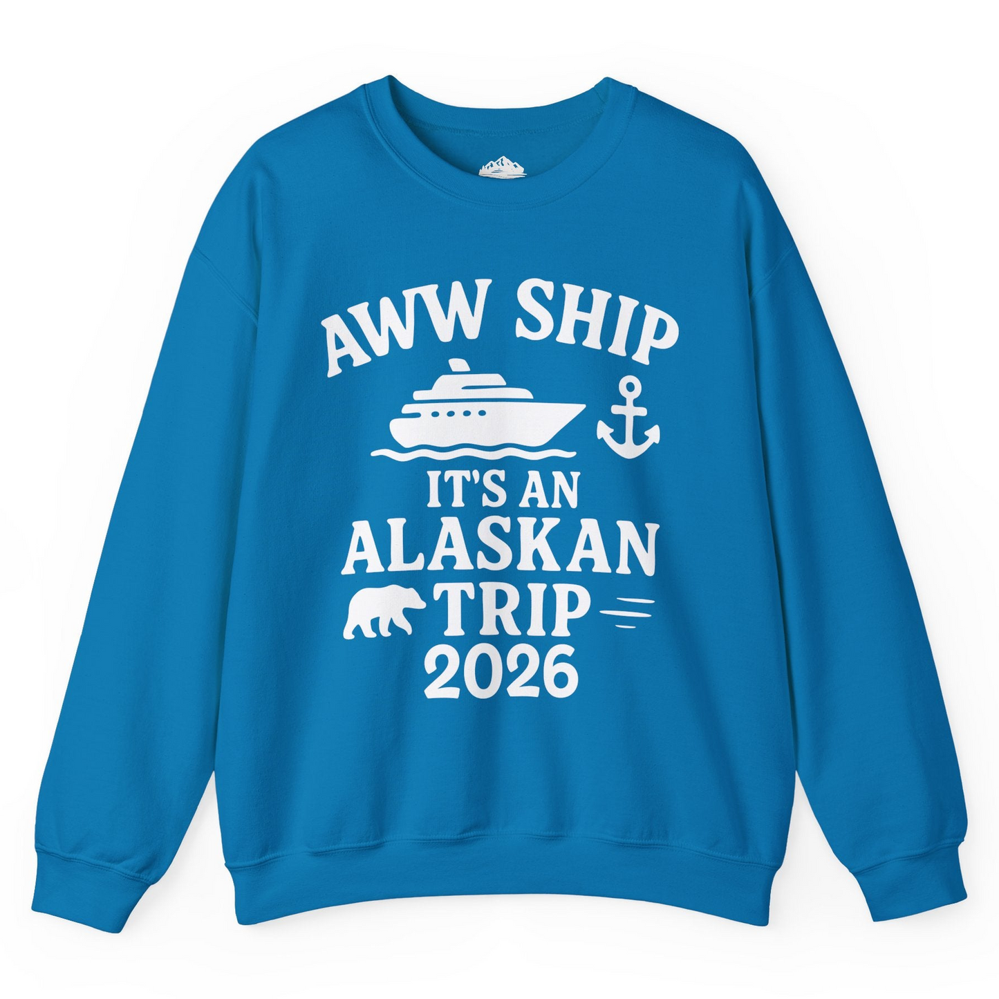 Alaska Cruise Shirt - Alaskan Trip 2026 Ship Anchor Bear Family Tee Sweatshirt – Sapphire – Alaska Cruise Shirts