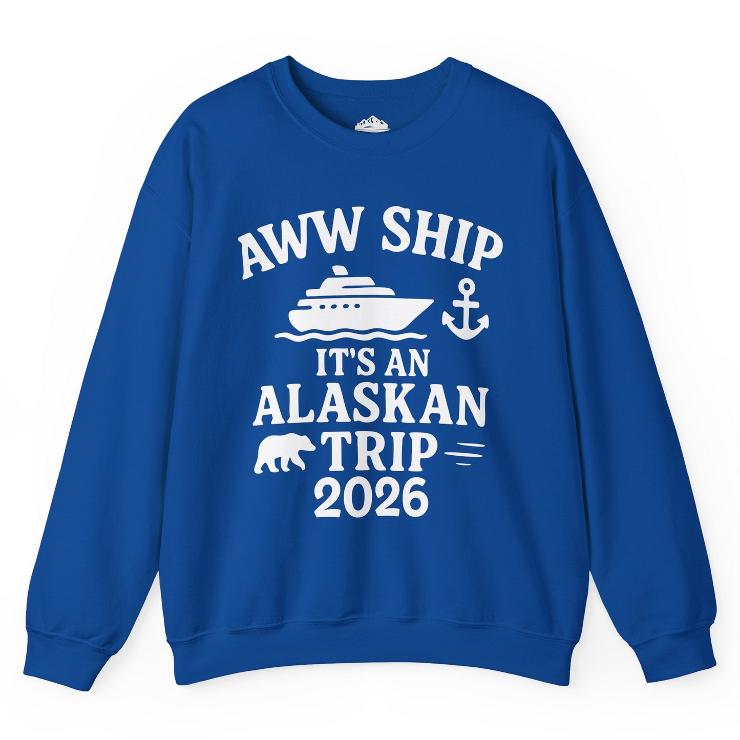 Alaska Cruise Shirt - Alaskan Trip 2026 Ship Anchor Bear Family Tee Sweatshirt – Royal – Alaska Cruise Shirts