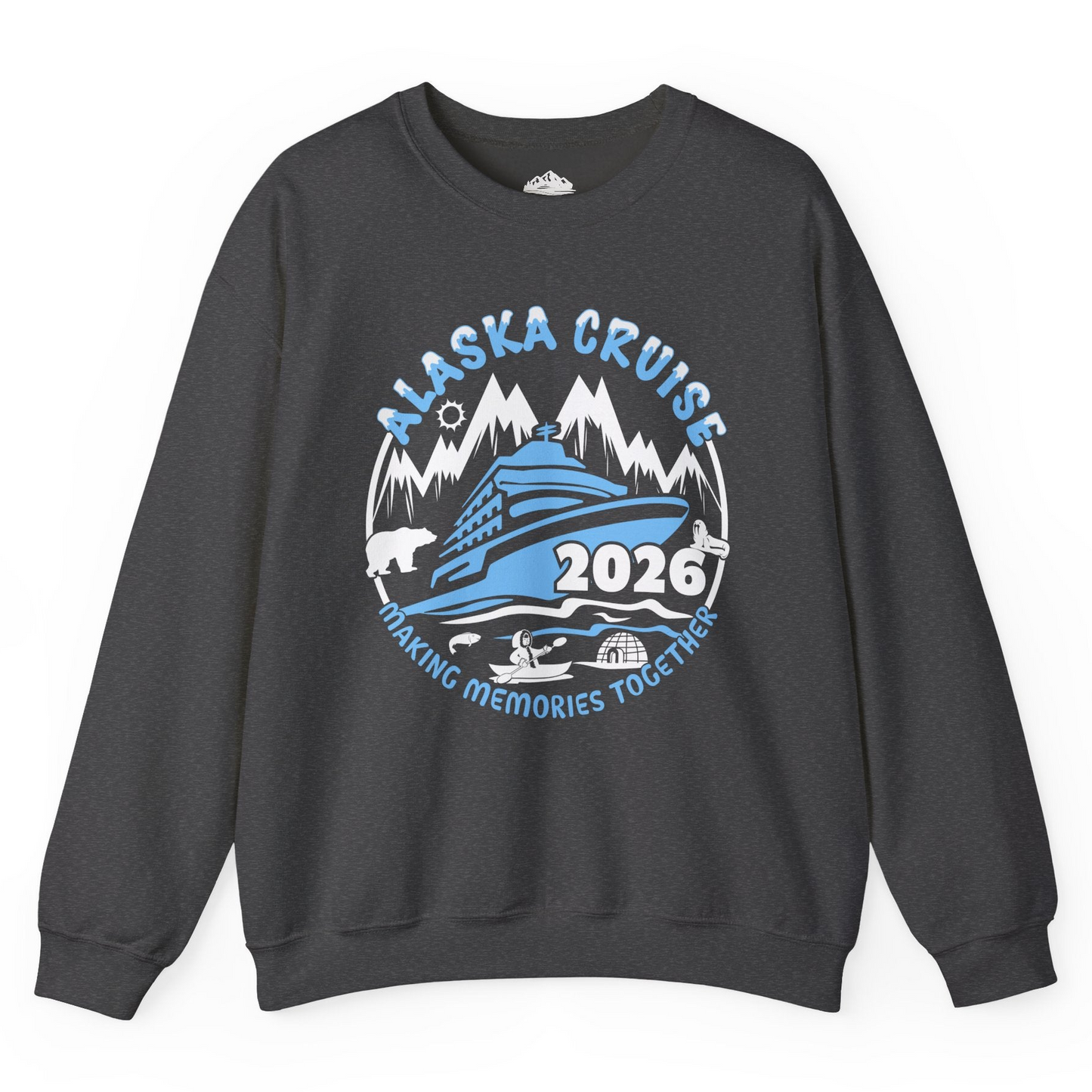 Alaska Cruise 2026 Shirt - Family Adventure Wildlife Nature Graphic Tee Sweatshirt – Dark Heather – Alaska Cruise Shirts
