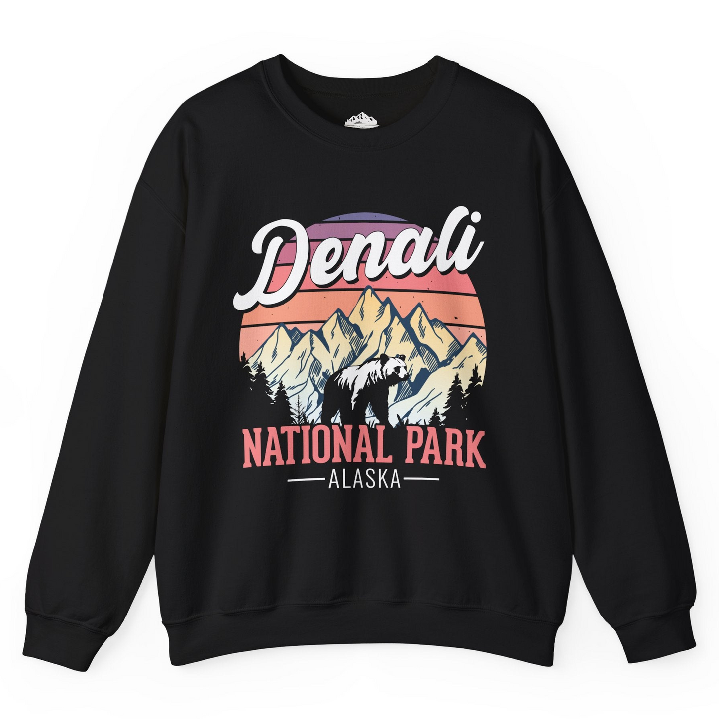 Retro Denali National Park Alaska Bear Mountains Vintage Shirt Sweatshirt – Black – Alaska Cruise Shirts
