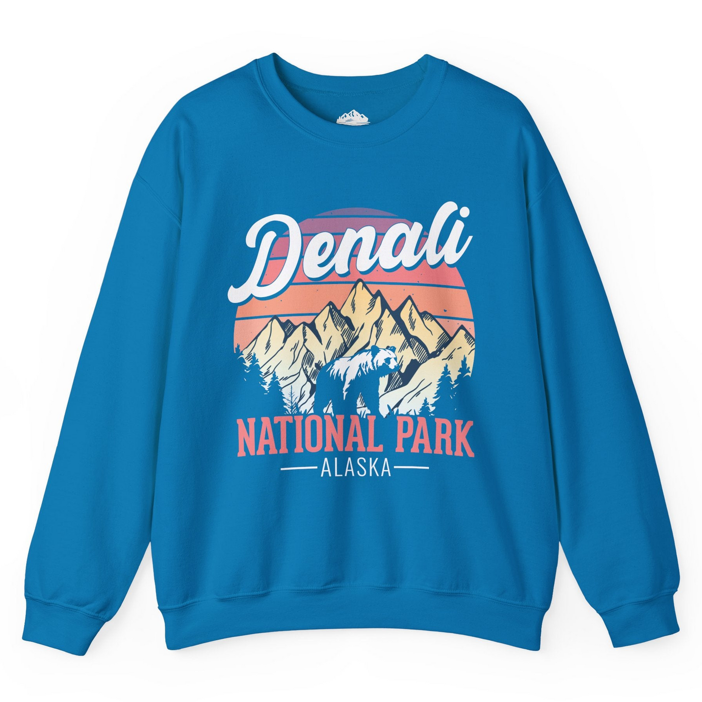Retro Denali National Park Alaska Bear Mountains Vintage Shirt Sweatshirt – Sapphire – Alaska Cruise Shirts