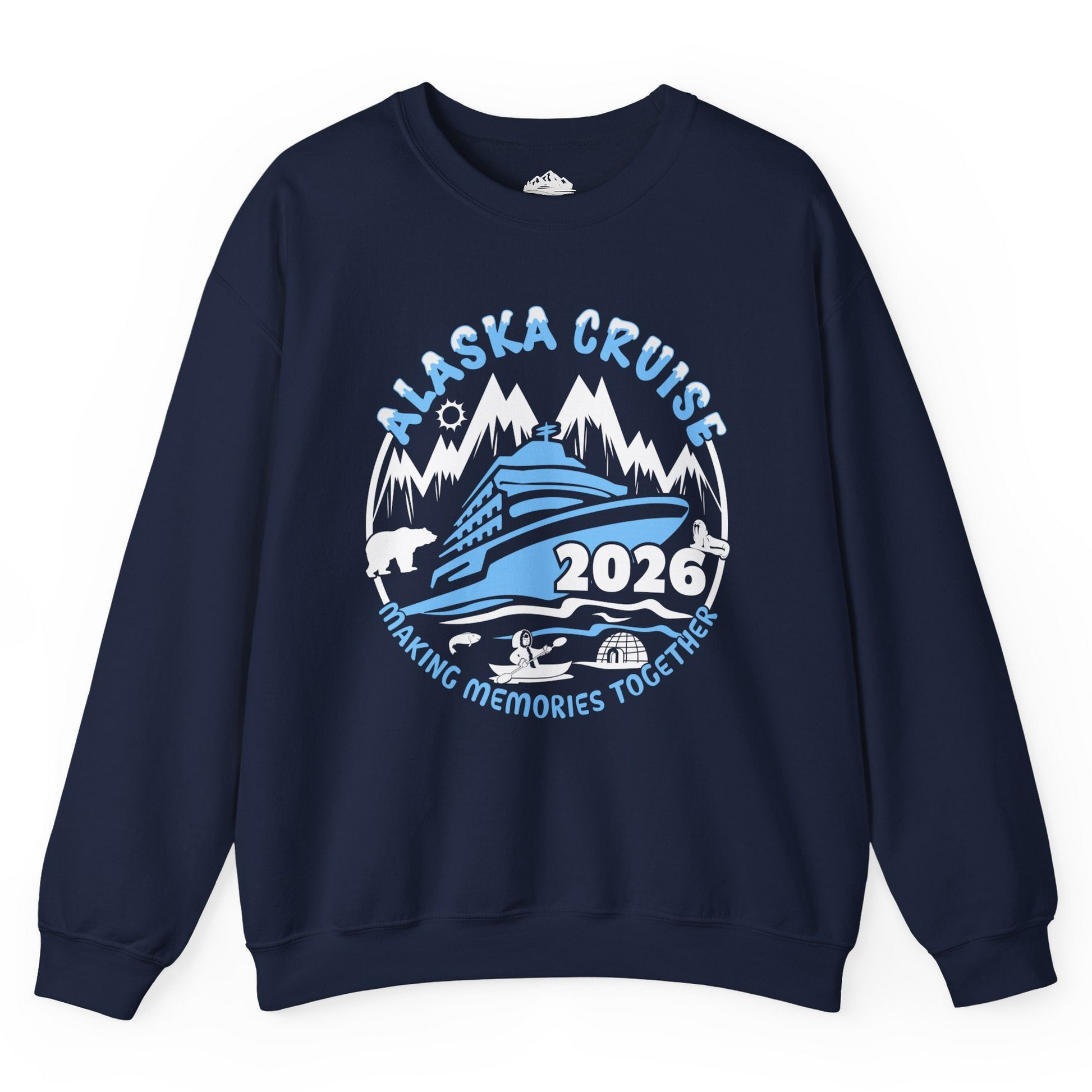 Alaska Cruise 2026 Shirt - Family Adventure Wildlife Nature Graphic Tee Sweatshirt – Navy – Alaska Cruise Shirts
