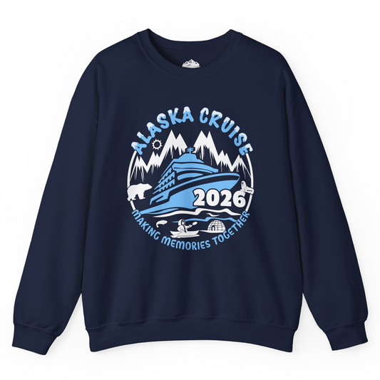 Alaska Cruise 2026 Shirt - Family Adventure Wildlife Nature Graphic Tee Sweatshirt – Navy – Alaska Cruise Shirts
