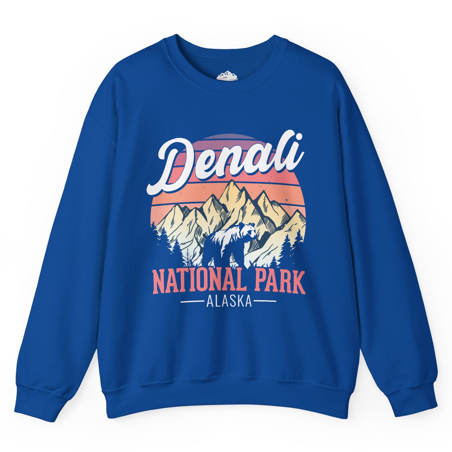 Retro Denali National Park Alaska Bear Mountains Vintage Shirt Sweatshirt – Royal – Alaska Cruise Shirts