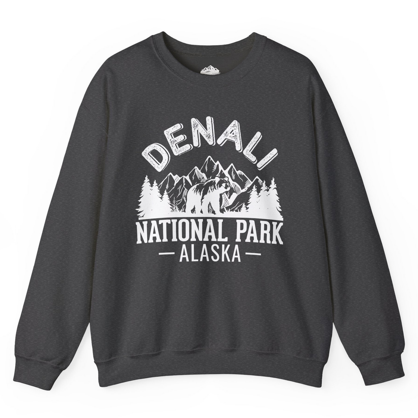 Denali National Park Bear Mountains Vintage Alaska Nature Shirt Sweatshirt – Dark Heather – Alaska Cruise Shirts