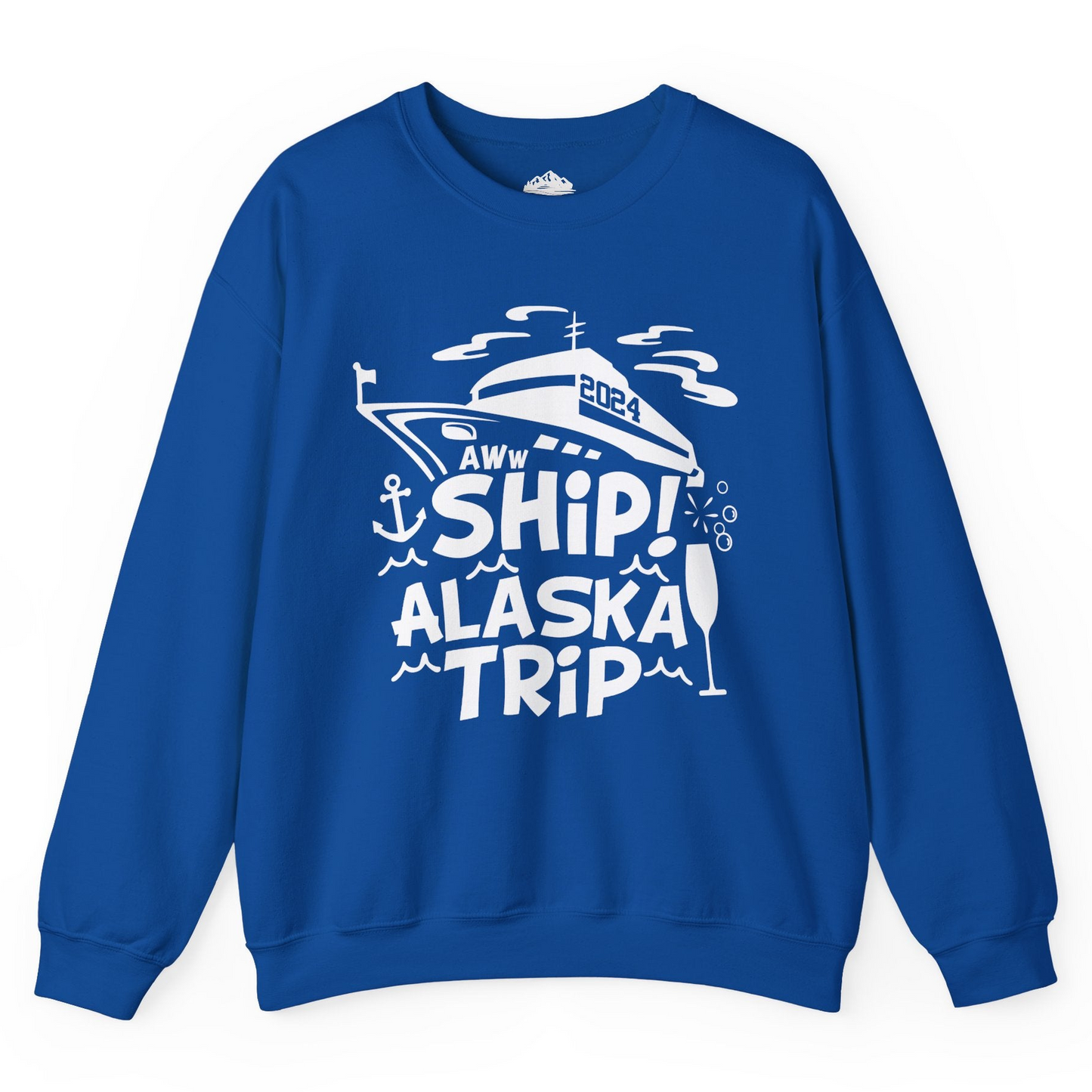 Aww Ship Alaska Cruise Shirt - Funny 2024 Group Vacation Graphic Tee Sweatshirt – Royal – Alaska Cruise Shirts