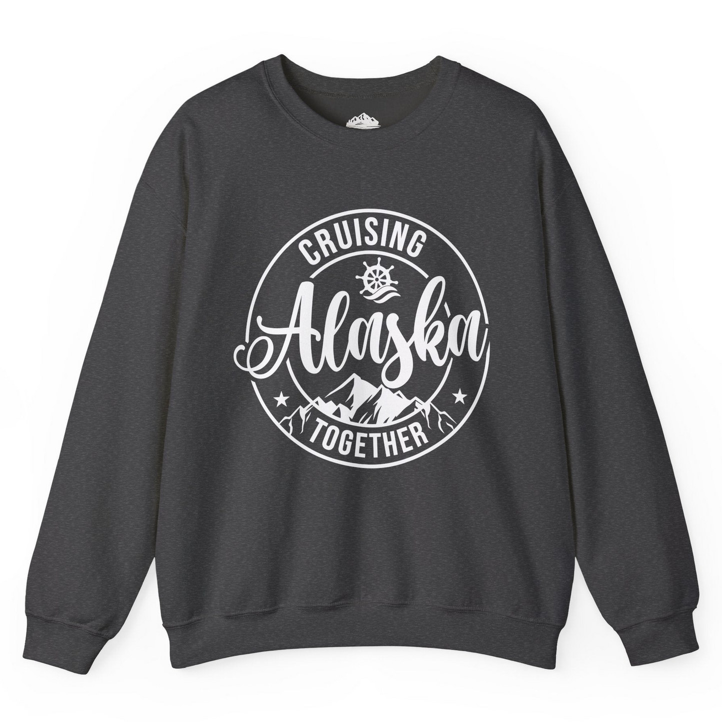 Cruising Alaska Together Shirt - Mountain Nautical Family Cruise Design Sweatshirt – Dark Heather – Alaska Cruise Shirts