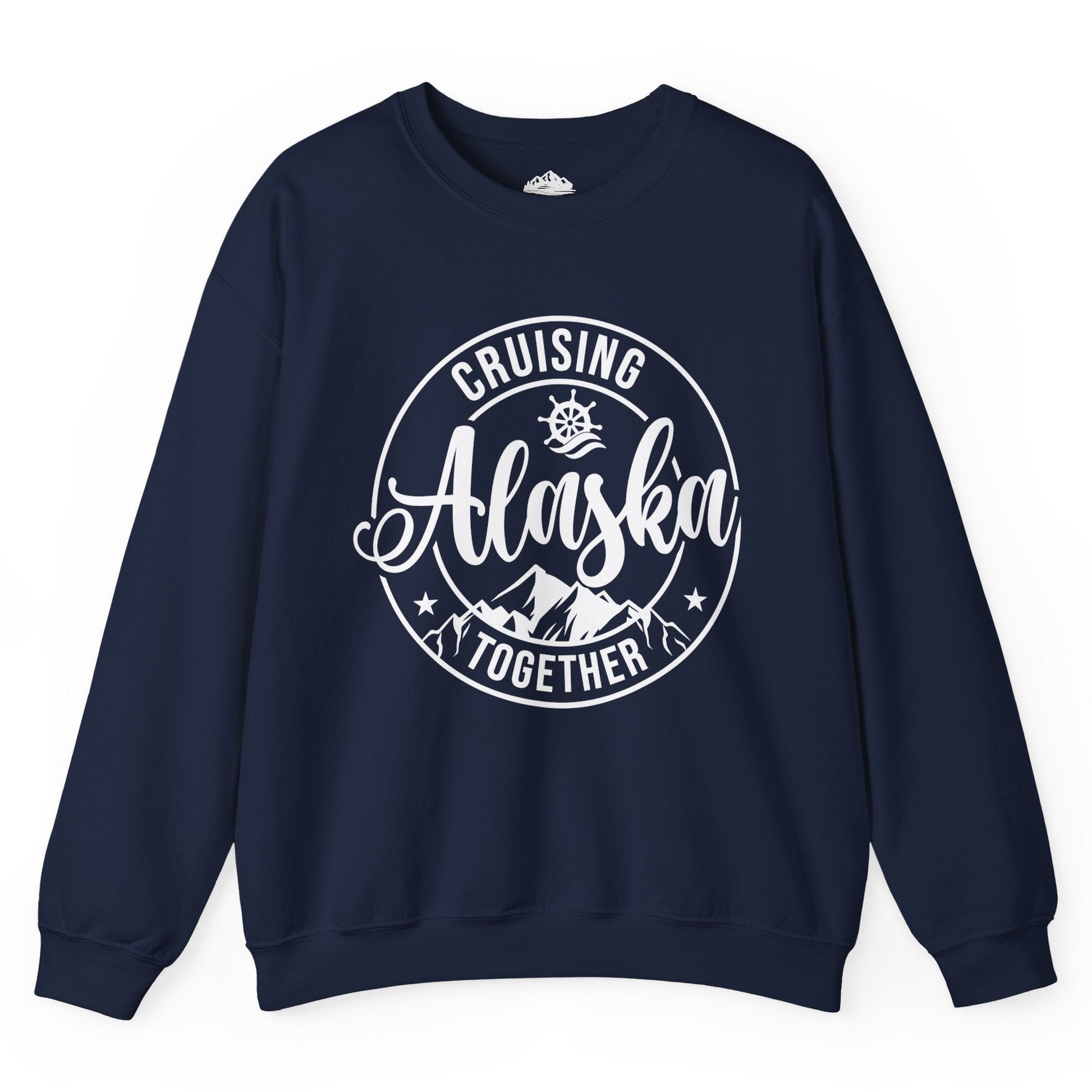 Cruising Alaska Together Shirt - Mountain Nautical Family Cruise Design Sweatshirt – Navy – Alaska Cruise Shirts