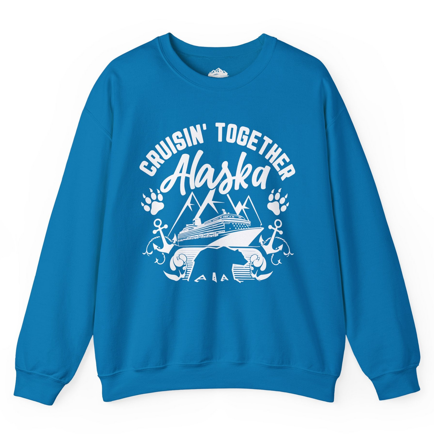 Alaska Cruise Adventure Shirt - Wildlife Bear Paw Nautical Anchors Sweatshirt – Sapphire – Alaska Cruise Shirts