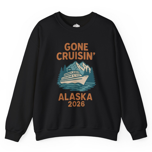 Gone Cruisin Alaska 2026 Retro Cruise Ship Nature Scenery Shirt Sweatshirt – Black – Alaska Cruise Shirts
