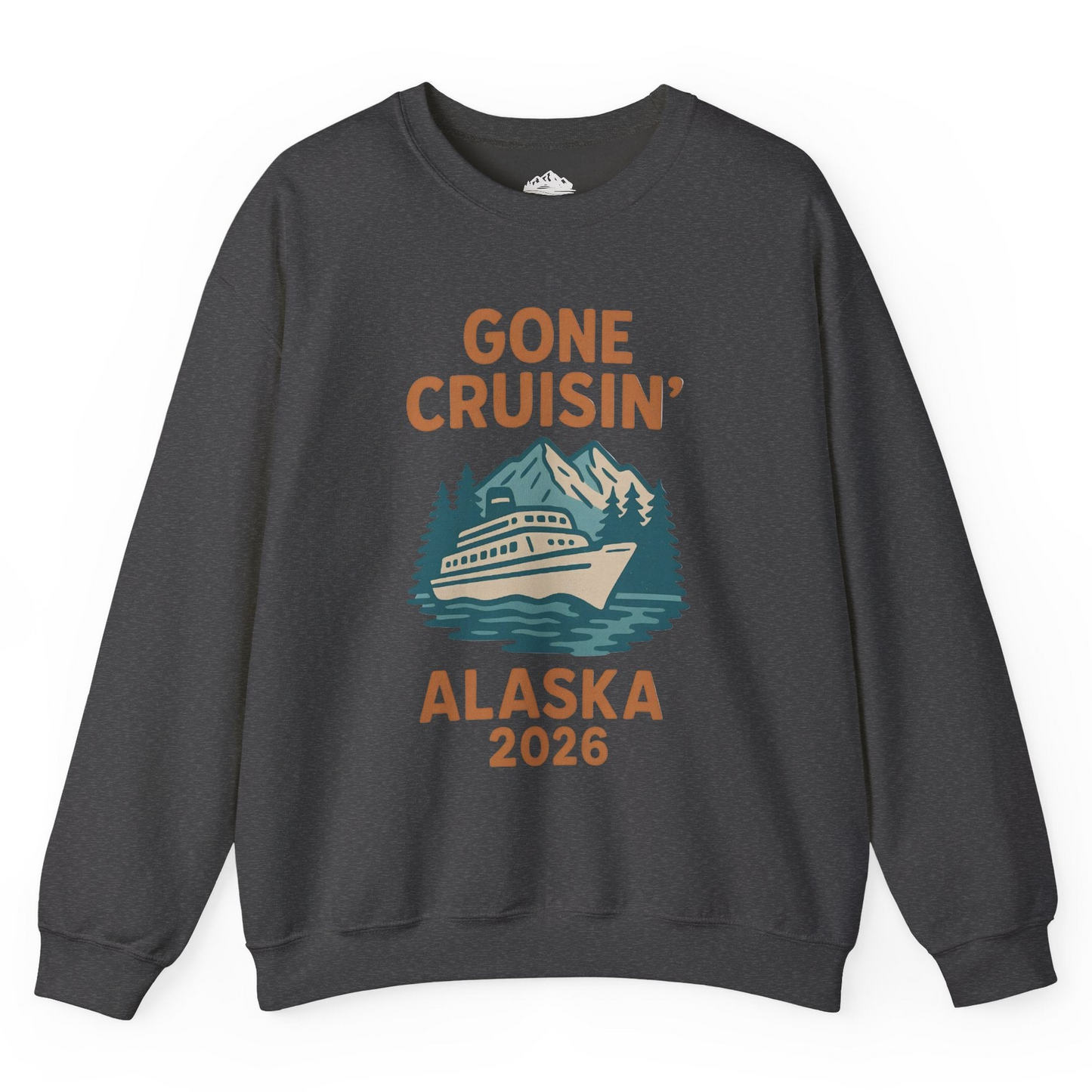 Gone Cruisin Alaska 2026 Retro Cruise Ship Nature Scenery Shirt Sweatshirt – Dark Heather – Alaska Cruise Shirts