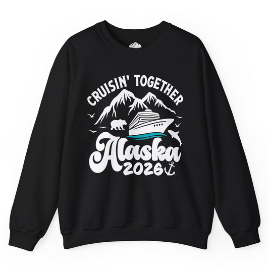 Alaska Cruise Adventure Shirt - Mountains Wildlife and Nautical 2026 Sweatshirt – Black – Alaska Cruise Shirts