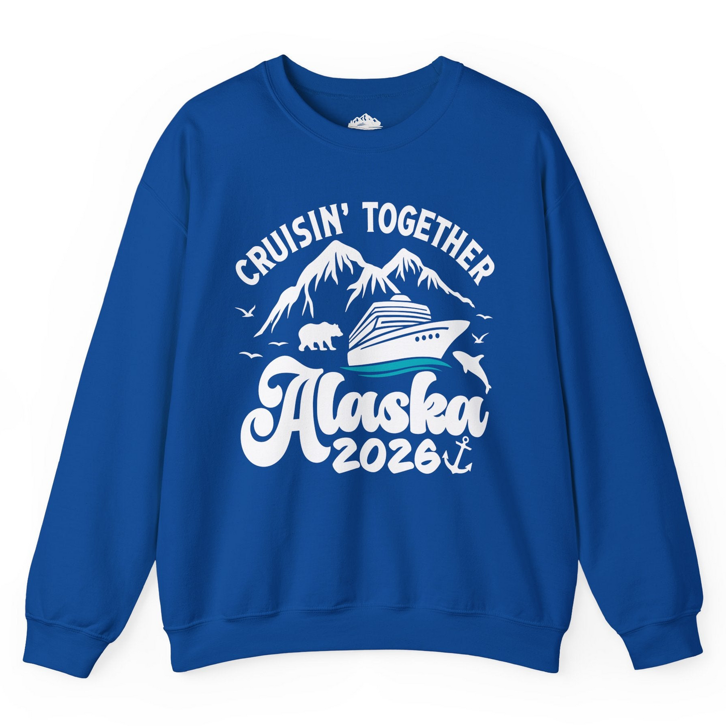 Alaska Cruise Adventure Shirt - Mountains Wildlife and Nautical 2026 Sweatshirt – Royal – Alaska Cruise Shirts