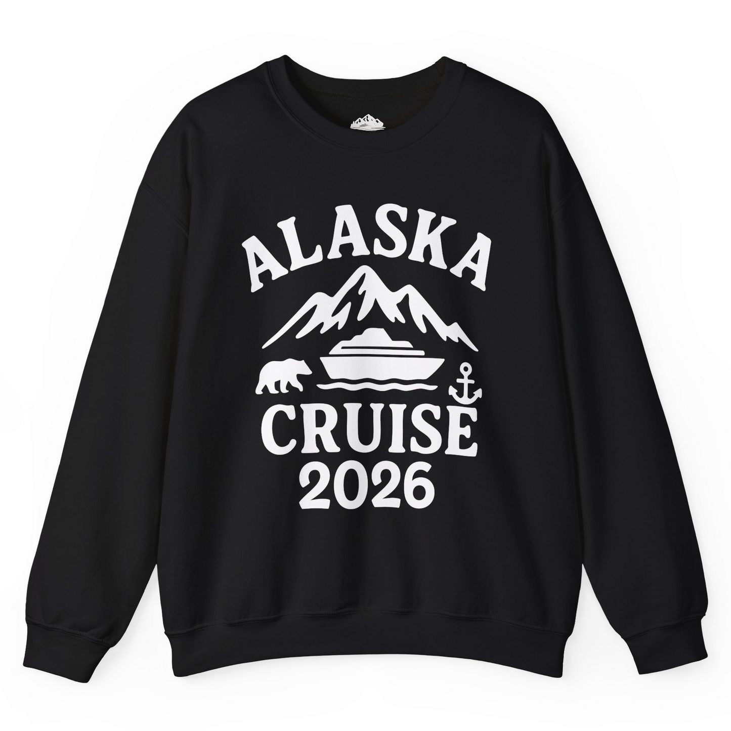 Alaska Cruise 2026 Shirt - Mountains Bear Anchor Adventure Tee Sweatshirt – Black – Alaska Cruise Shirts