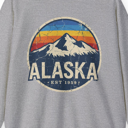 Alaska Vintage sweatshirt Sweatshirt – Sport Grey – Alaska Cruise Shirts Close Up