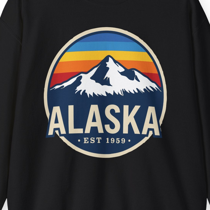 Alaska Vintage Shirt Sweatshirt – Black – Alaska Cruise Shirts Close Up