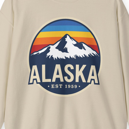 Alaska Vintage Shirt Sweatshirt – Sand – Alaska Cruise Shirts Close Up