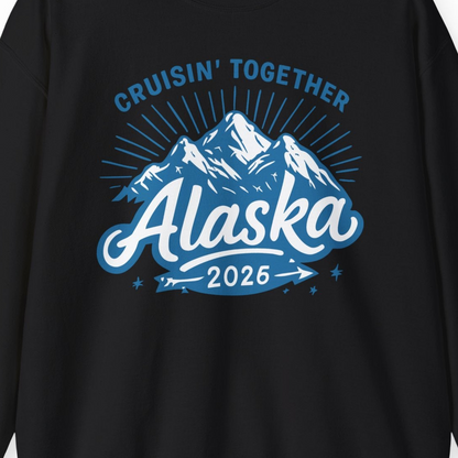 Alaska Cruise Mountains Adventure sweatshirt Sweatshirt – Black – Alaska Cruise Shirts Close Up