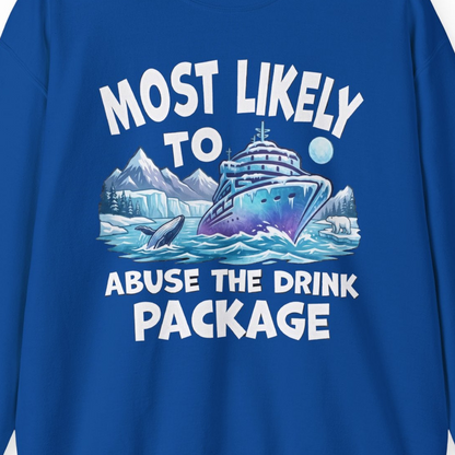 Funny Alaska Cruise sweatshirt Sweatshirt – Royal – Alaska Cruise Shirts Close Up