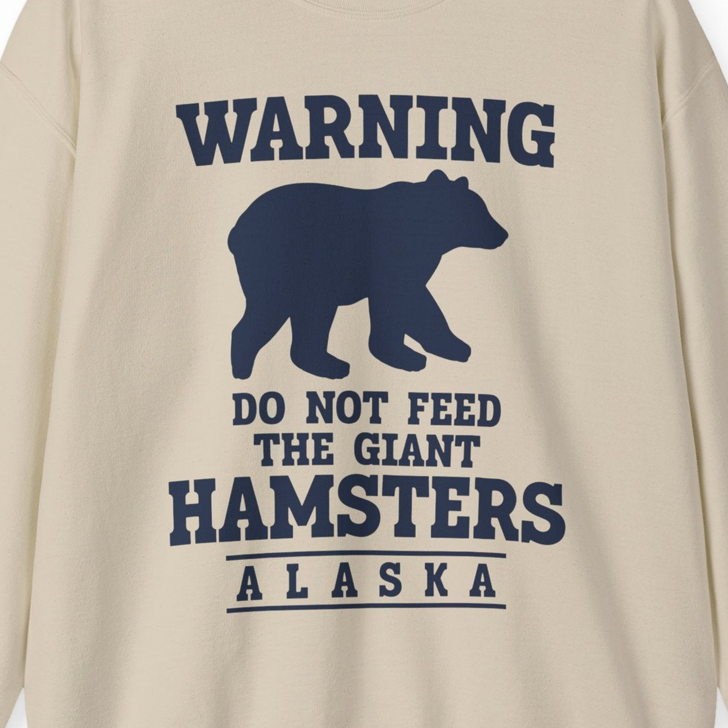 Funny Alaska Bear Warning Shirt Sweatshirt – Sand – Alaska Cruise Shirts Close Up