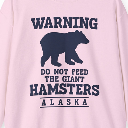 Funny Alaska Bear Warning Shirt Sweatshirt – Light Pink – Alaska Cruise Shirts Close Up