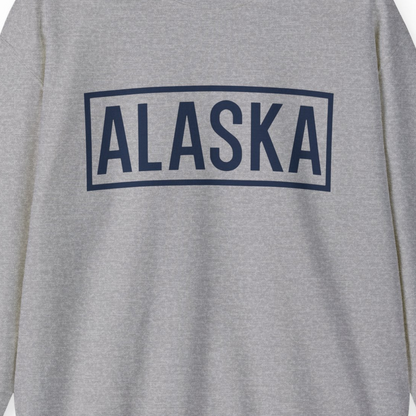 Alaska Bold Text Minimalist Monochrome Graphic Shirt for Travelers — Sweatshirt Sweatshirt – Sport Grey – Alaska Cruise Shirts Close Up