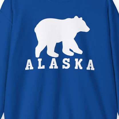 Alaska Bear Silhouette Shirt Sweatshirt – Royal – Alaska Cruise Shirts Close Up