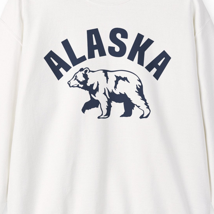 Alaska Bear Silhouette Wildlife Shirt Sweatshirt – White – Alaska Cruise Shirts Close Up