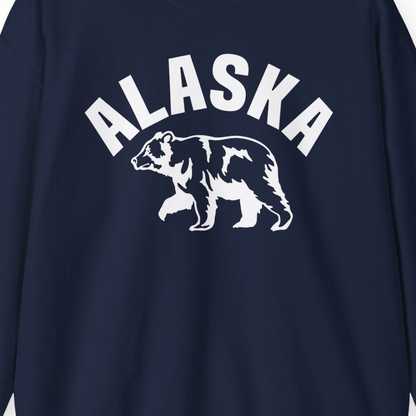 Alaska Bear Silhouette Wildlife Shirt Sweatshirt – Navy – Alaska Cruise Shirts Close Up