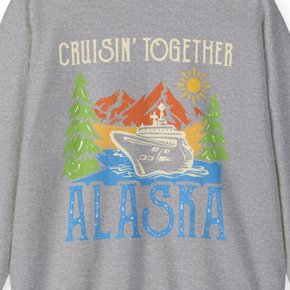 Alaska Cruise Adventure Nature Landscape Retro Family Shirt — Sweatshirt Sweatshirt – Sport Grey – Alaska Cruise Shirts Close Up