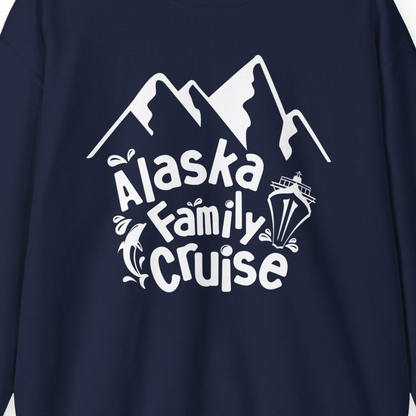 Alaska Family Cruise Adventure Shirt Sweatshirt – Navy – Alaska Cruise Shirts Close Up