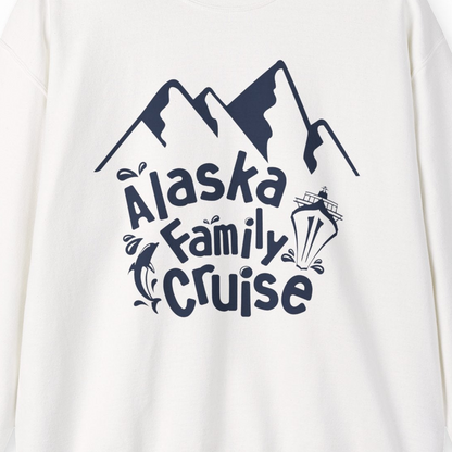 Alaska Family Cruise Adventure Shirt Sweatshirt – White – Alaska Cruise Shirts Close Up
