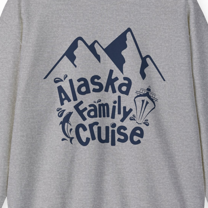 Alaska Family Cruise Adventure Shirt Sweatshirt – Sport Grey – Alaska Cruise Shirts Close Up