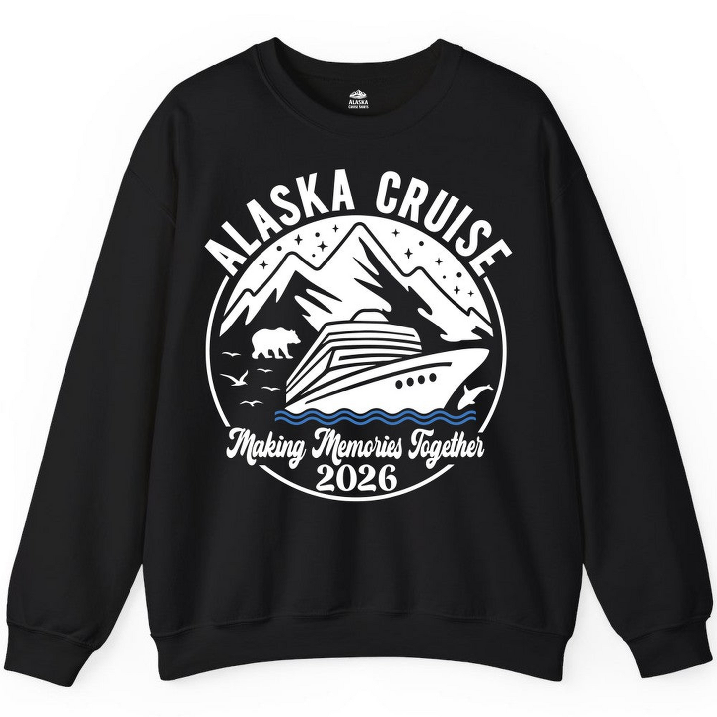 Alaska Cruise Adventure 2026 Shirt Sweatshirt – Black – Alaska Cruise Shirts Close Up