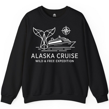 Alaska Cruise Shirt Sweatshirt – Black – Alaska Cruise Shirts Close Up