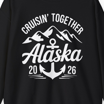 Alaska Cruise Shirt Sweatshirt – Black – Alaska Cruise Shirts Close Up