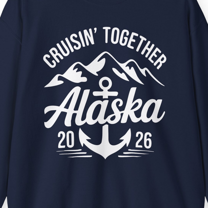 Alaska Cruise Shirt Sweatshirt – Navy – Alaska Cruise Shirts Close Up
