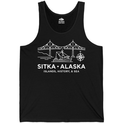 Sitka Alaska Nautical Line Art Shirt Tank Top – Alaska Cruise Shirts