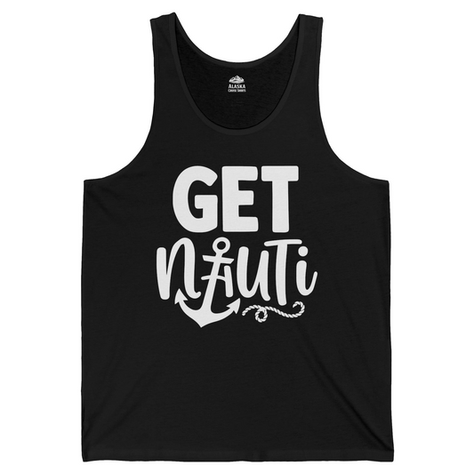 Get Nauti Nautical Pun Shirt with Anchor and Rope Graphic — Tank Top Tank Top – Alaska Cruise Shirts