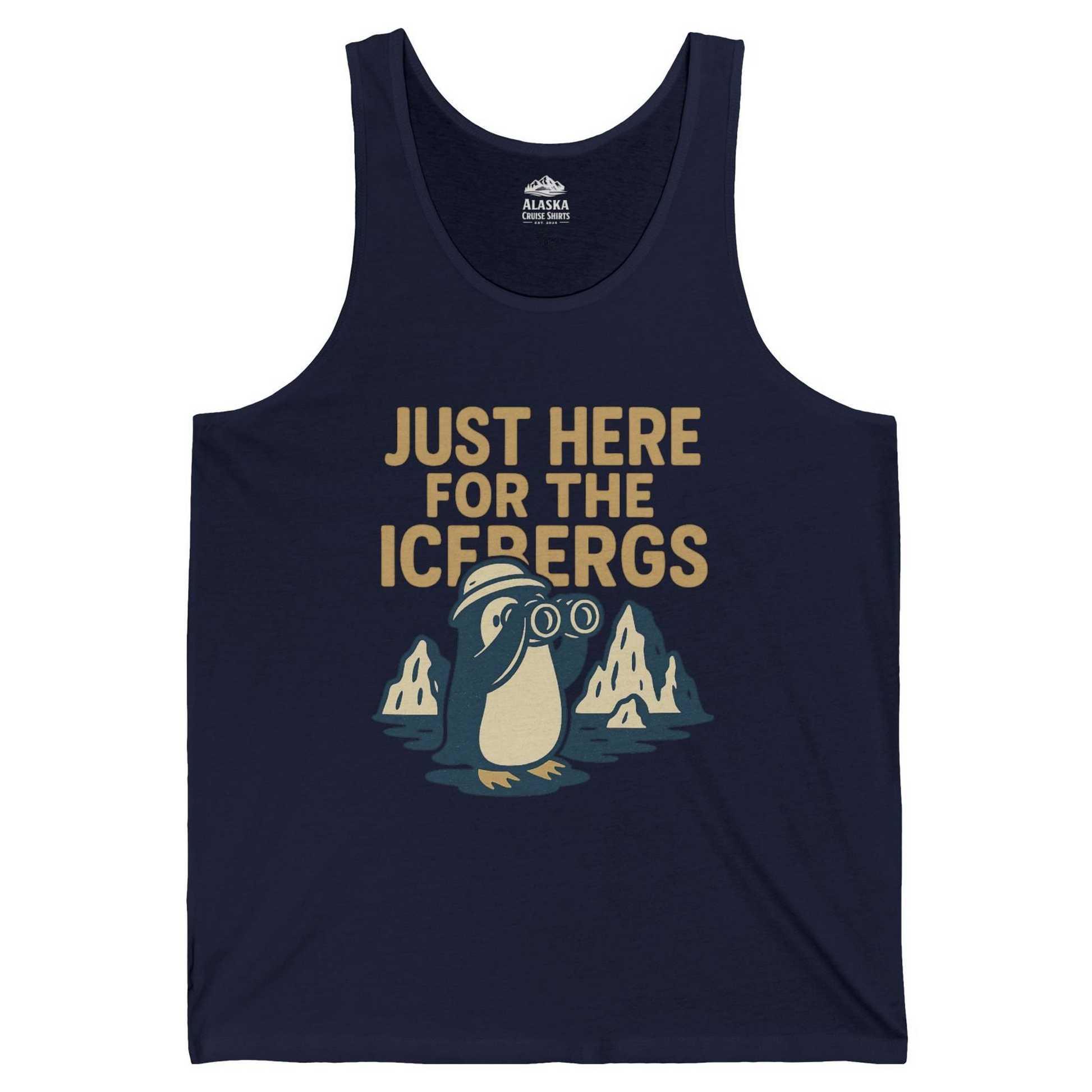 Just Here For The Icebergs Penguin Shirt Tank Top – Alaska Cruise Shirts