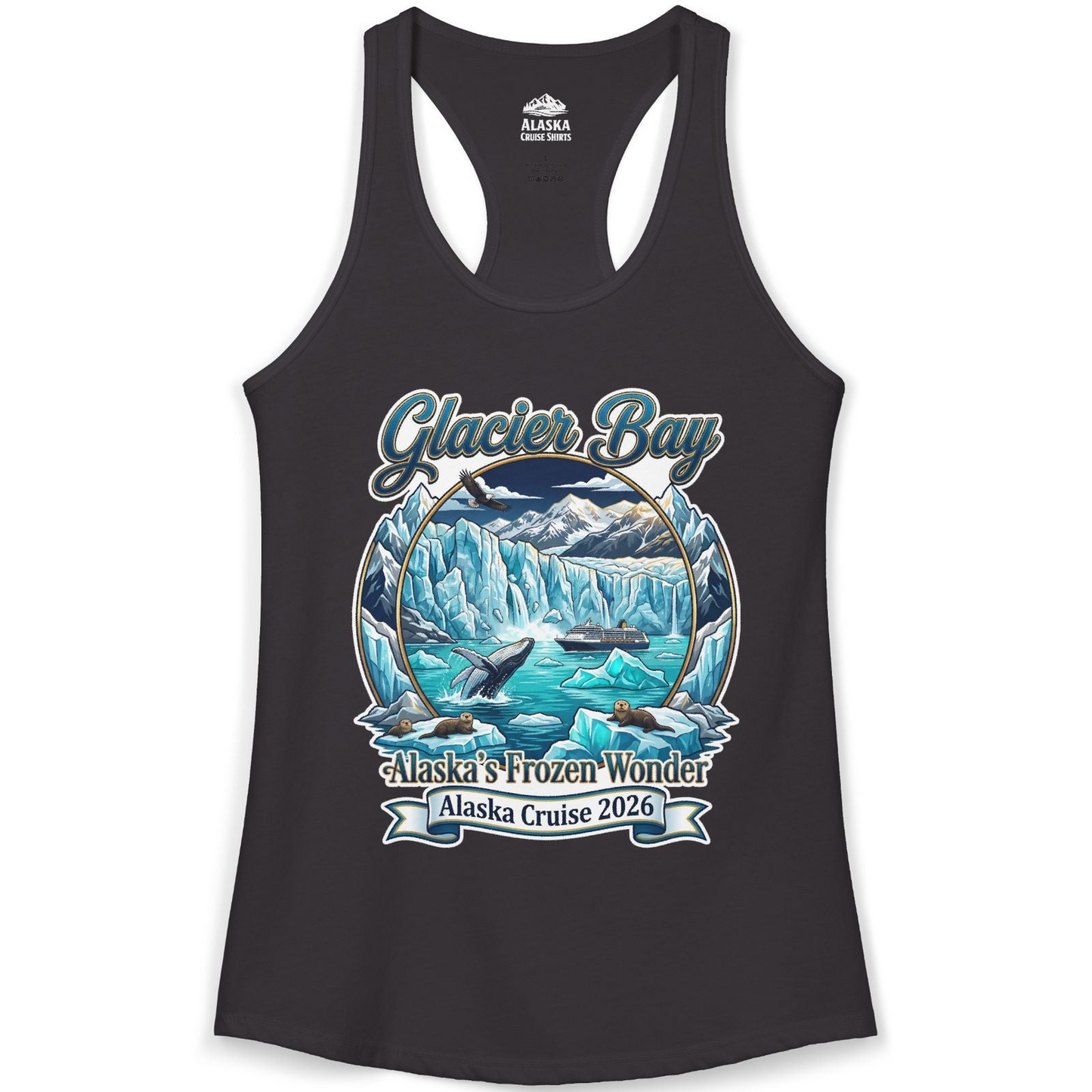 Glacier Bay Alaska Cruise 2026 Wildlife Adventure Souvenir Shirt — Ladies Tank Tank Top – Alaska Cruise Shirts