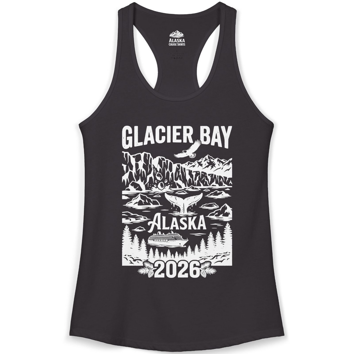 Glacier Bay Alaska 2026 Cruise Adventure Nature Scene Shirt — Ladies Tank Tank Top – Alaska Cruise Shirts