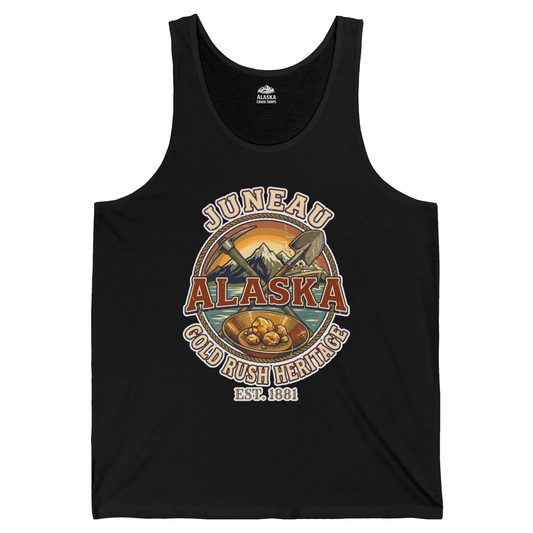 Juneau Alaska Gold Rush Heritage Vintage Travel T-Shirt — Tank Top Tank Top – Alaska Cruise Shirts